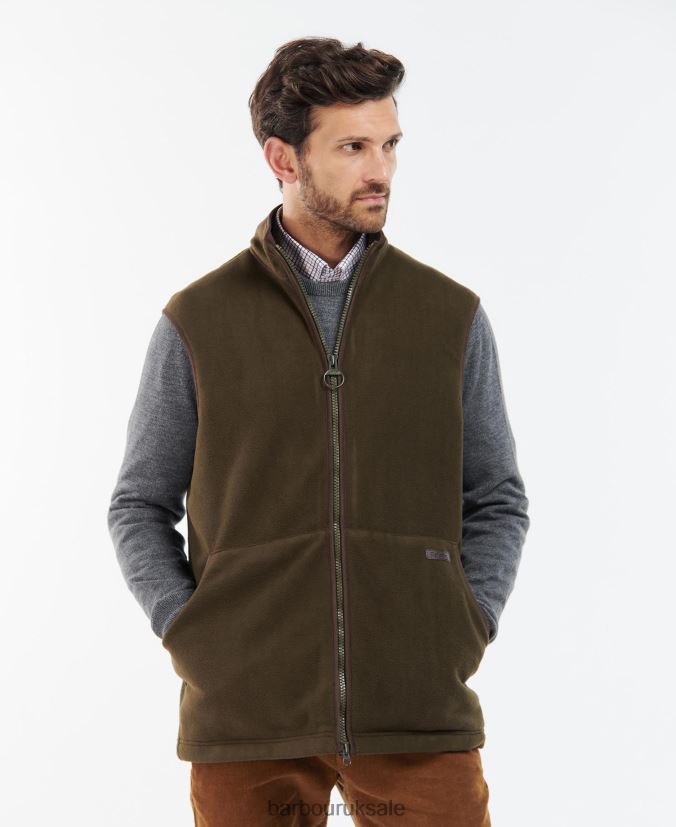 Oakmoor Fleece Gilet Barbour Men R08LB6240 Clothing Olive