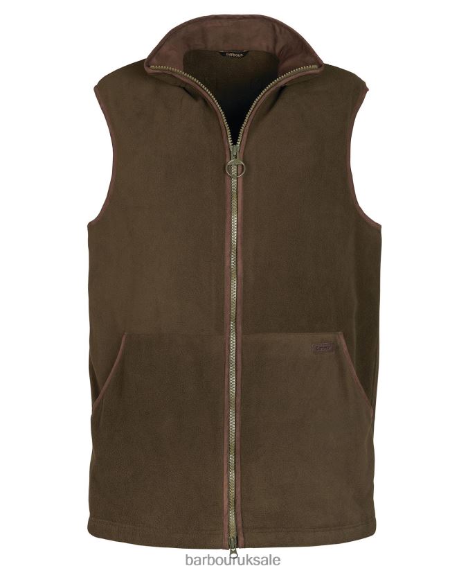 Oakmoor Fleece Gilet Barbour Men R08LB6240 Clothing Olive