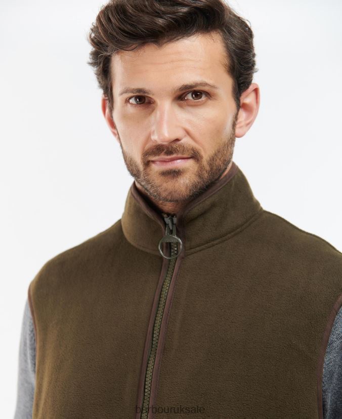 Oakmoor Fleece Gilet Barbour Men R08LB6240 Clothing Olive