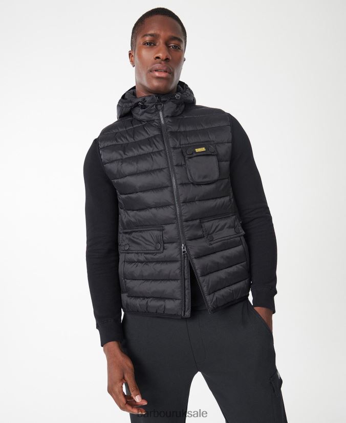 Ousten Hooded Gilet Barbour Men R08LB6252 Clothing Charcoal - Click Image to Close