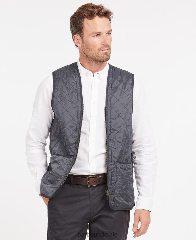 Polarquilt Waistcoat/Zip-In Liner Barbour Men R08LB62326 Clothing Black - Click Image to Close