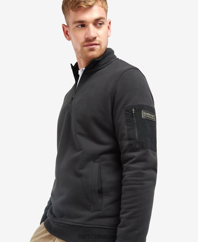 Alloy Half Zip Sweat Barbour Men R08LB61071 Clothing Dark Black