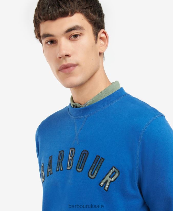 Debson Crew Jumper Barbour Men R08LB61034 Clothing Monaco Blue