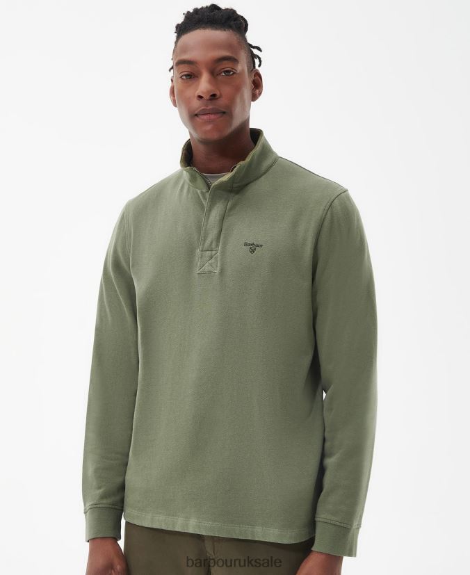 Kiphill Half-Zip Sweatshirt Barbour Men R08LB61026 Clothing Burnt Olive - Click Image to Close