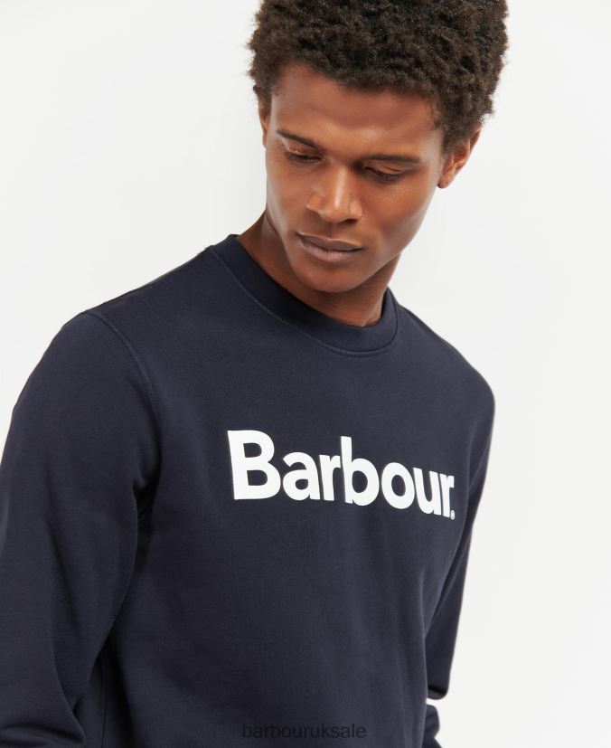 Logo Crew-Neck Sweatshirt Barbour Men R08LB61028 Clothing Navy