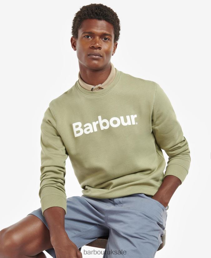 Logo Crew-Neck Sweatshirt Barbour Men R08LB61032 Clothing Navy