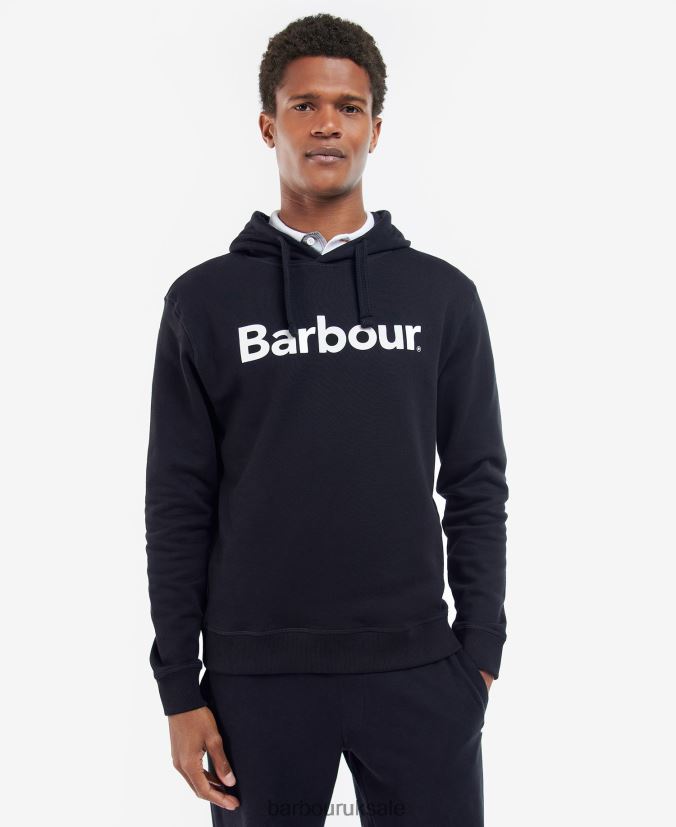 Logo Hoodie Barbour Men R08LB6986 Clothing Navy - Click Image to Close