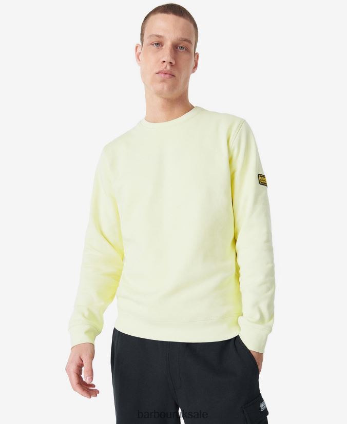 Racer Badge Sweatshirt Barbour Men R08LB61039 Clothing Yellow Haze