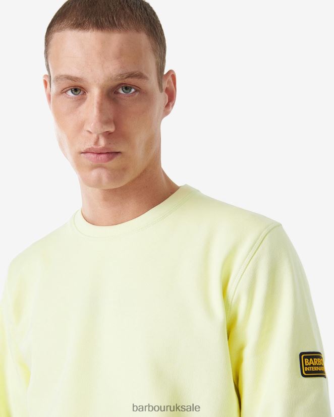 Racer Badge Sweatshirt Barbour Men R08LB61039 Clothing Yellow Haze