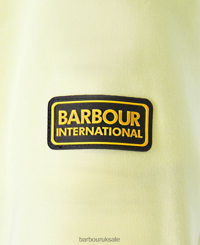 Racer Badge Sweatshirt Barbour Men R08LB61039 Clothing Yellow Haze