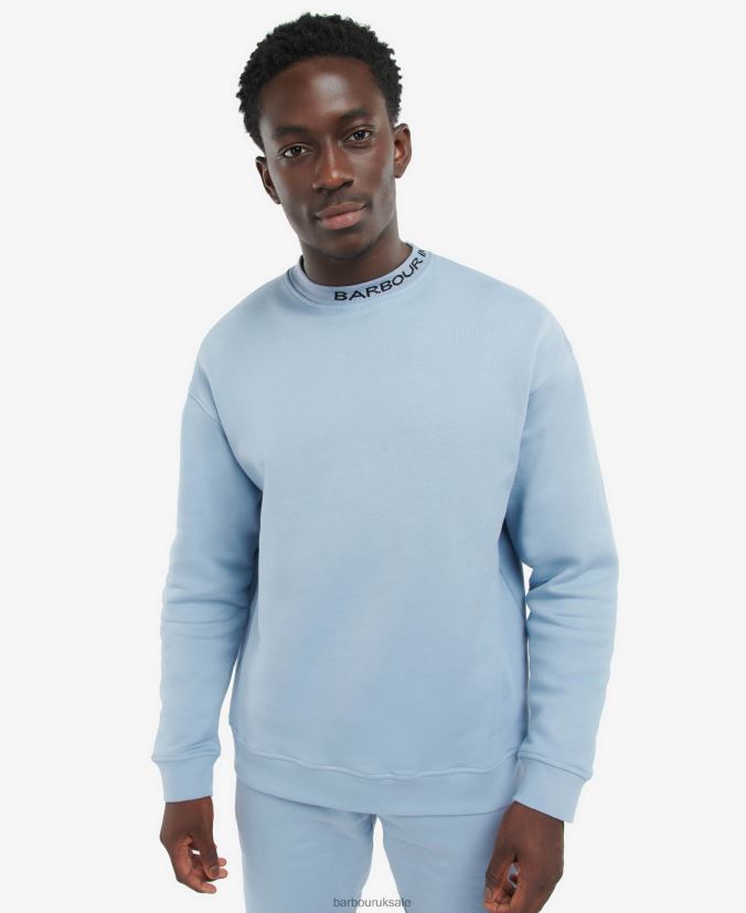 Regent Sweatshirt Barbour Men R08LB61038 Clothing Powder Blue - Click Image to Close