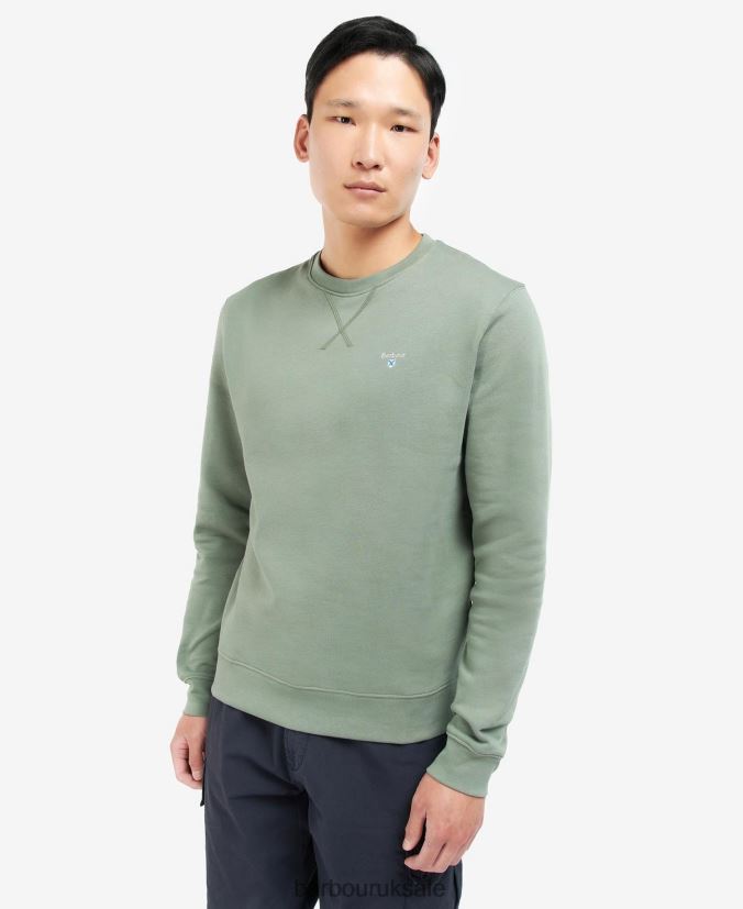 Ridsdale Crew Neck Sweatshirt Barbour Men R08LB61059 Clothing Agave Green - Click Image to Close