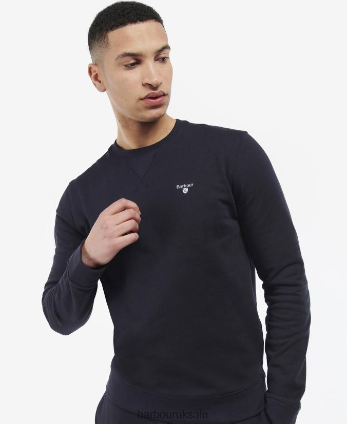 Ridsdale Crew-Neck Sweatshirt Barbour Men R08LB6987 Clothing Black - Click Image to Close