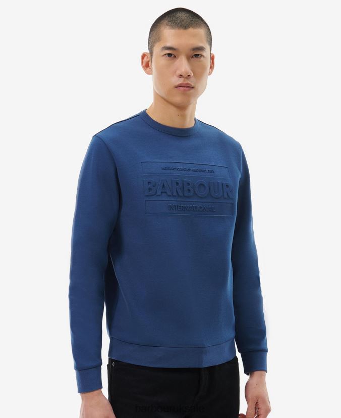 Stamp Sweatshirt Barbour Men R08LB61035 Clothing Dark Denim