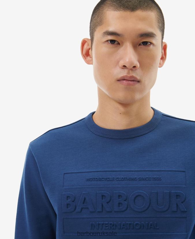 Stamp Sweatshirt Barbour Men R08LB61035 Clothing Dark Denim