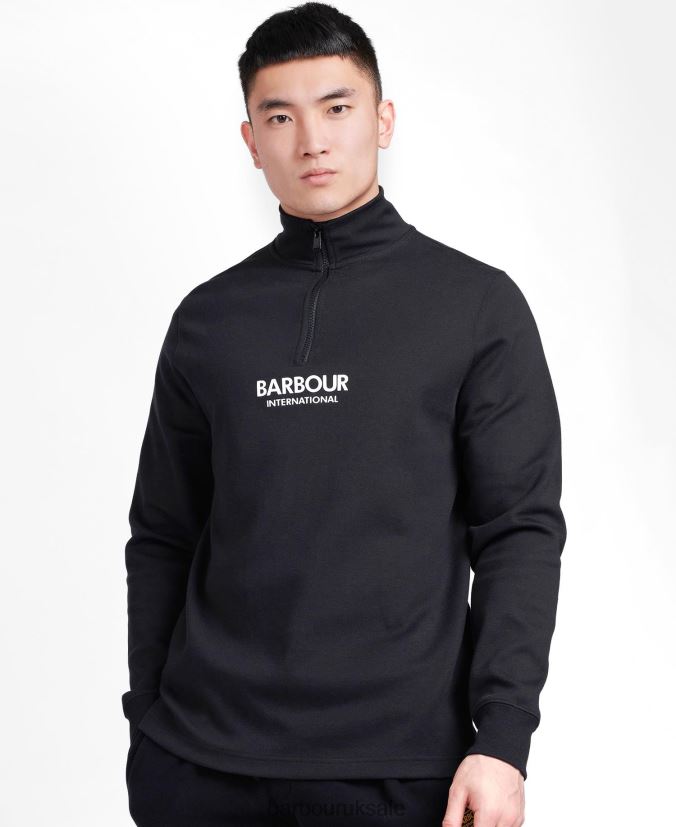 Transmission Half Zip Sweatshirt Barbour Men R08LB61024 Clothing Black