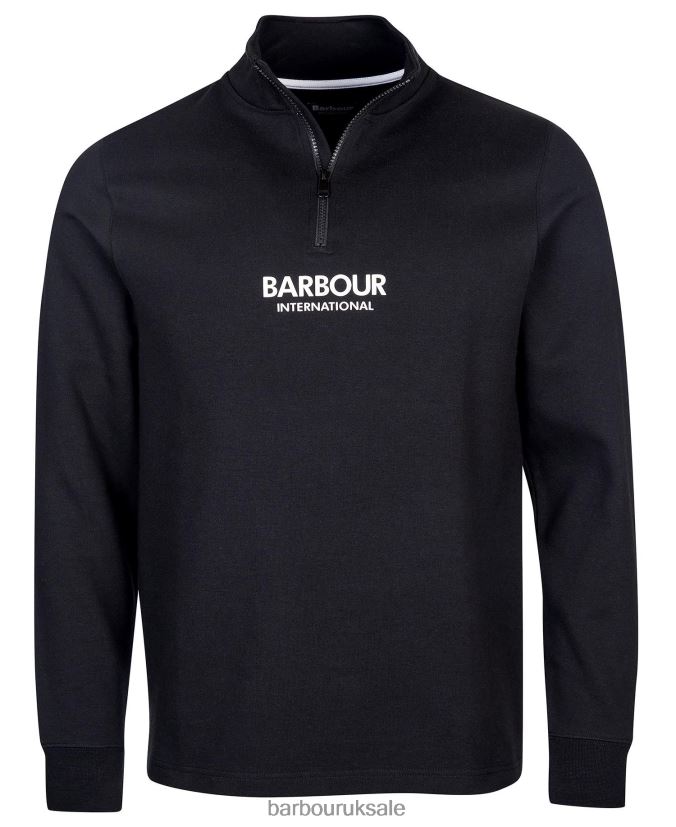 Transmission Half Zip Sweatshirt Barbour Men R08LB61024 Clothing Black