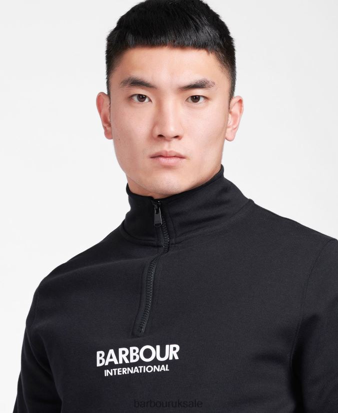 Transmission Half Zip Sweatshirt Barbour Men R08LB61024 Clothing Black