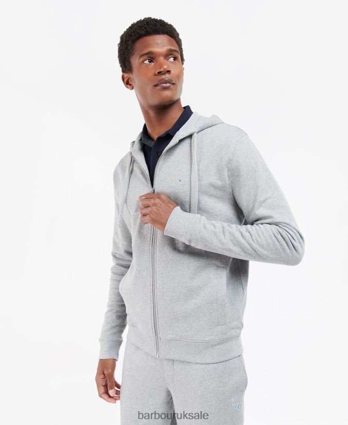 Wallington Zip Hoodie Barbour Men R08LB61001 Clothing Grey Marl