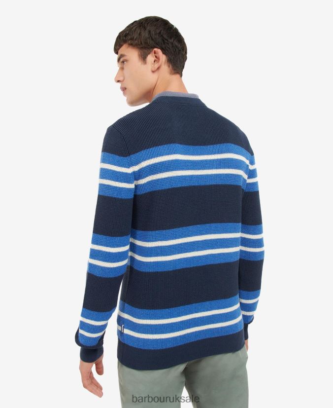 Blaydon Striped Sweatshirt Barbour Men R08LB61122 Clothing Classic Navy