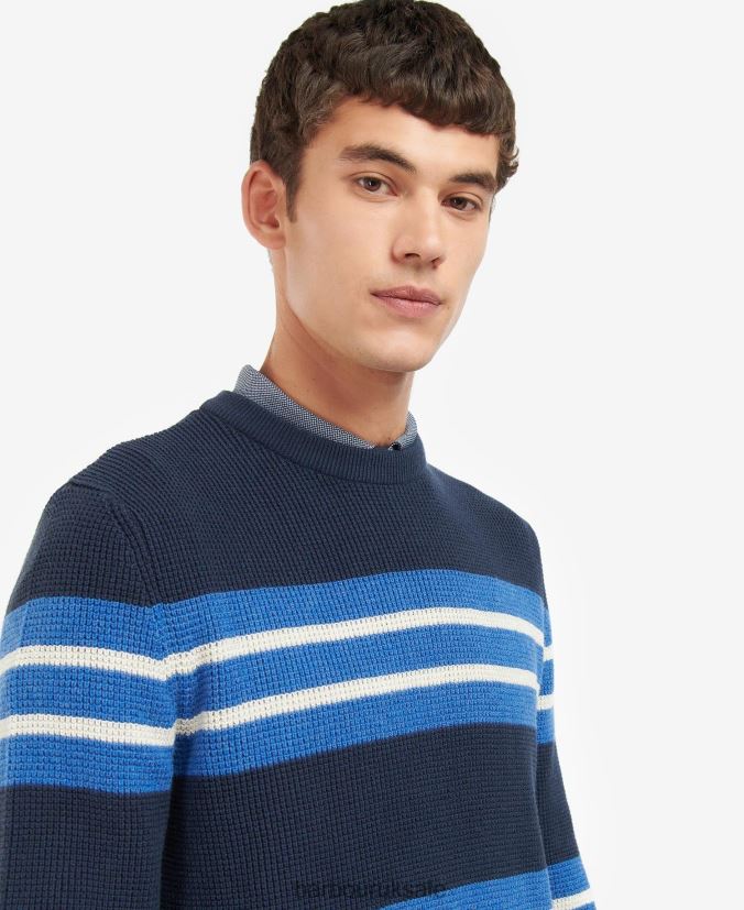 Blaydon Striped Sweatshirt Barbour Men R08LB61122 Clothing Classic Navy