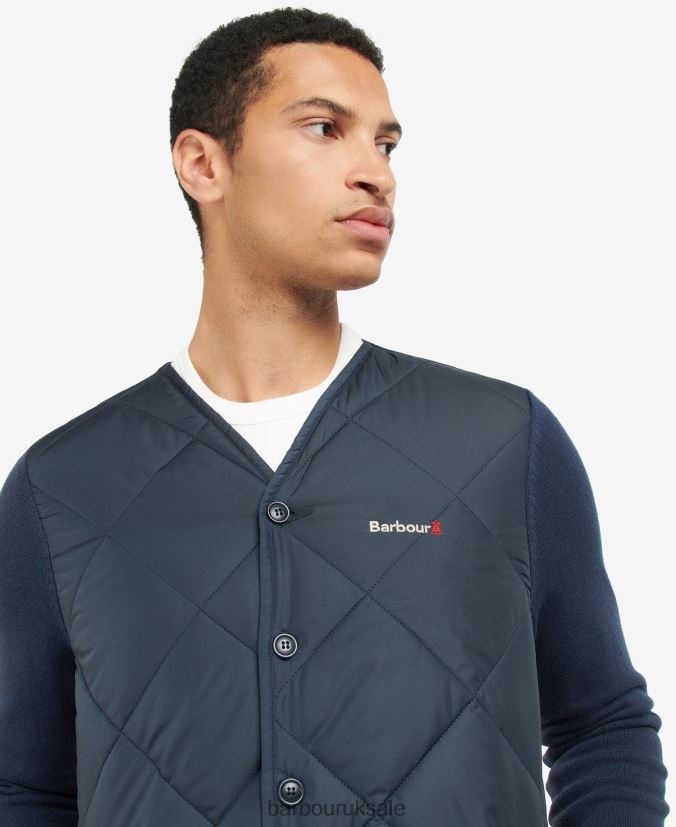 Craghead Quilted Cardigan Barbour Men R08LB61095 Clothing Classic Navy