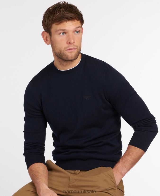 Light Cotton Sweater Barbour Men R08LB61089 Clothing Bright Blue