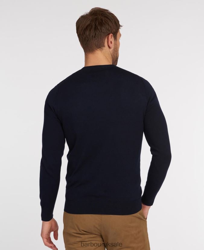 Light Cotton Sweater Barbour Men R08LB61089 Clothing Bright Blue