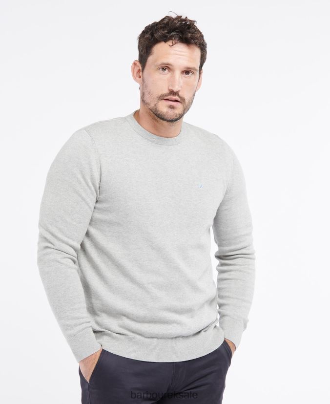 Organic Crew Jumper Barbour Men R08LB61109 Clothing Navy - Click Image to Close