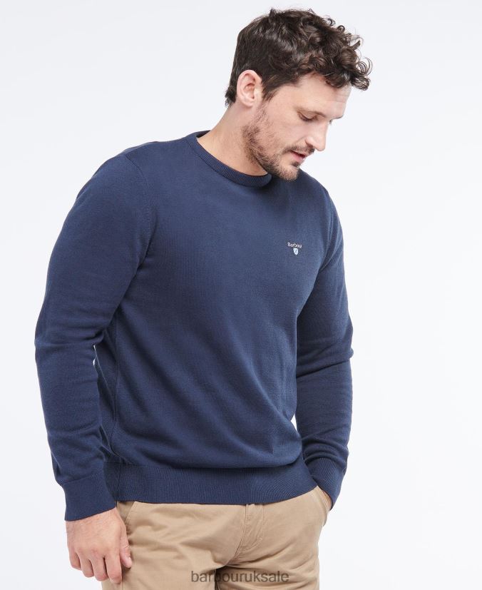 Organic Crew Jumper Barbour Men R08LB61112 Clothing Navy