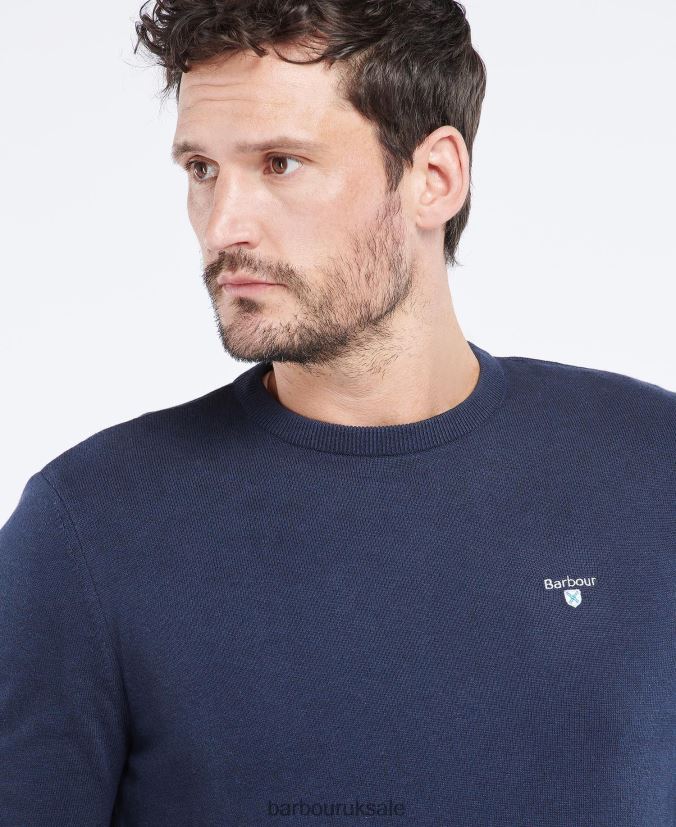 Organic Crew Jumper Barbour Men R08LB61112 Clothing Navy