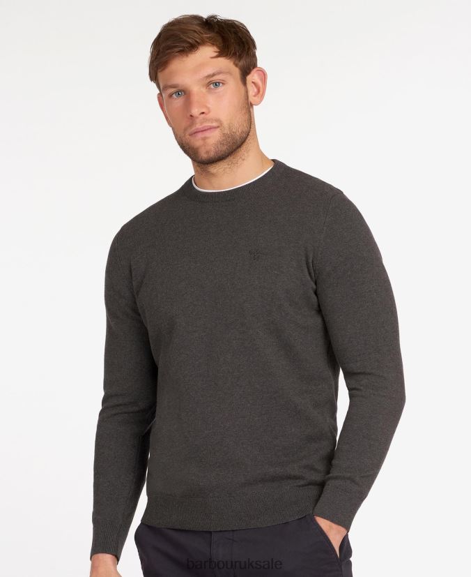 Pima Cotton Crew Neck Sweater Barbour Men R08LB61094 Clothing Mist - Click Image to Close