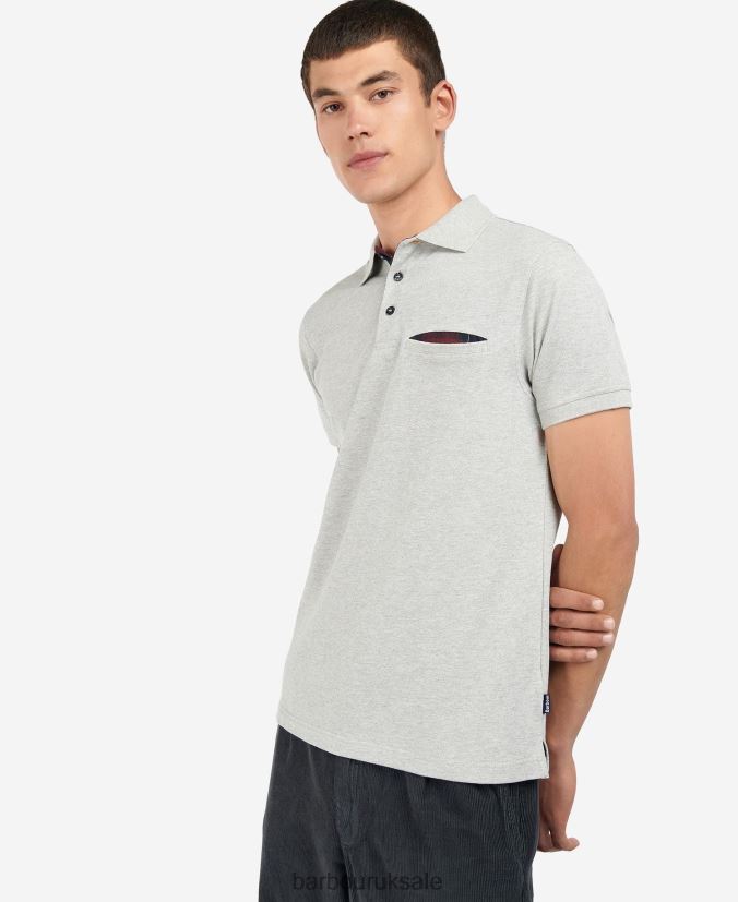 Barwick Polo Shirt Barbour Men R08LB6721 Clothing Grey Marl - Click Image to Close