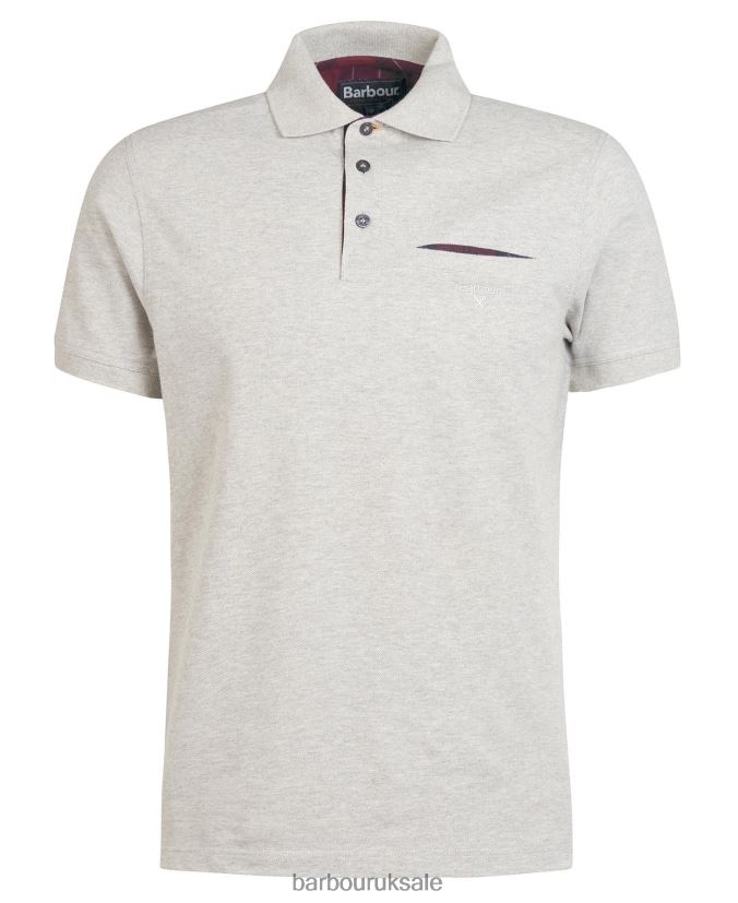 Barwick Polo Shirt Barbour Men R08LB6721 Clothing Grey Marl