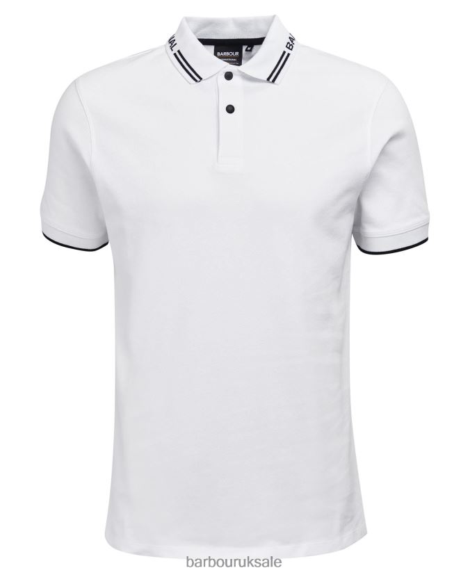 Bates Polo Shirt Barbour Men R08LB6656 Clothing Classic White