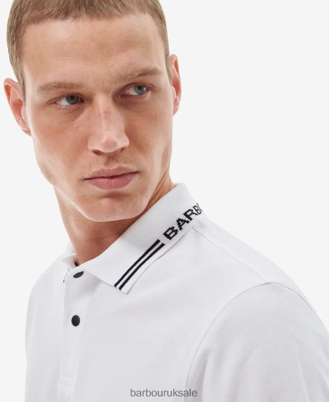 Bates Polo Shirt Barbour Men R08LB6656 Clothing Classic White