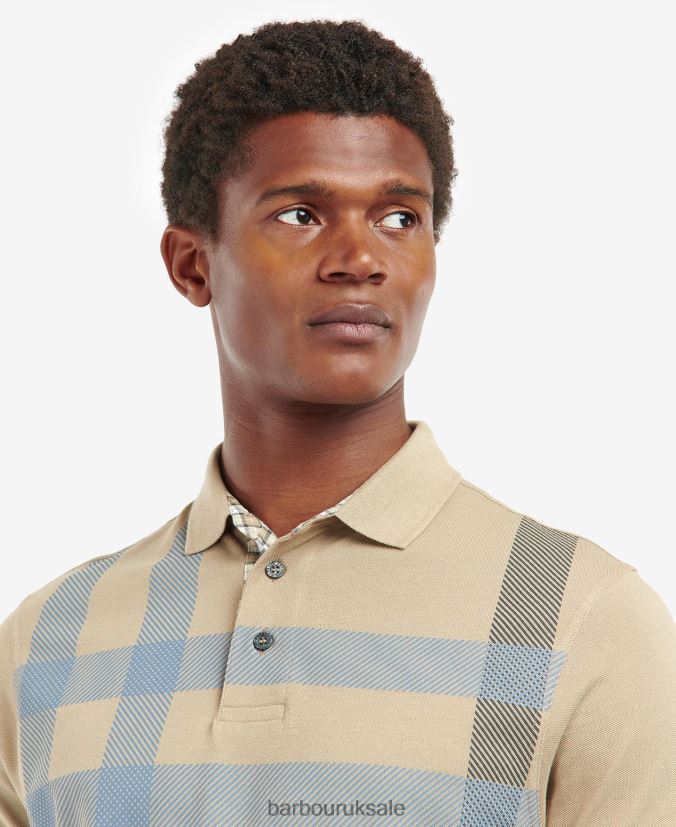 Blaine Polo Shirt Barbour Men R08LB6585 Clothing Washed Stone