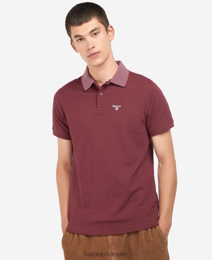 Bothain Polo Shirt Barbour Men R08LB6708 Clothing Dk Bordeaux