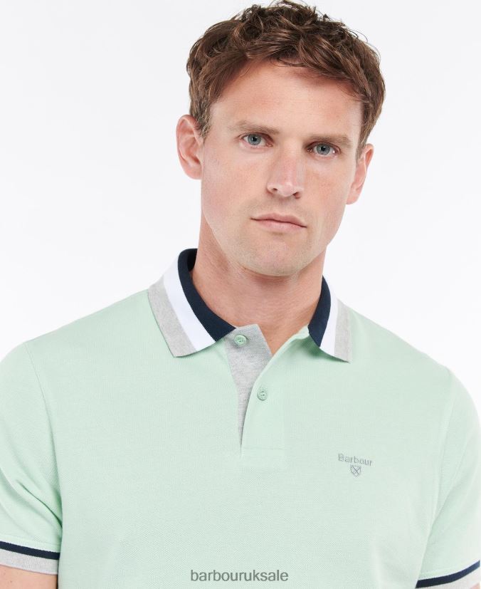 Finkle Polo Shirt Barbour Men R08LB6621 Clothing Dusty Mint