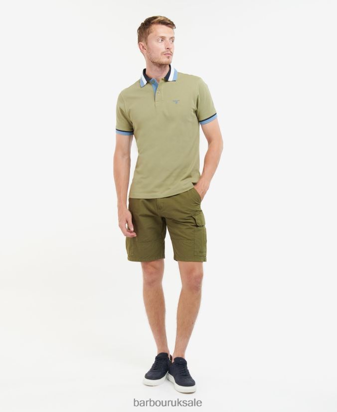 Finkle Polo Shirt Barbour Men R08LB6648 Clothing Bleached Olive