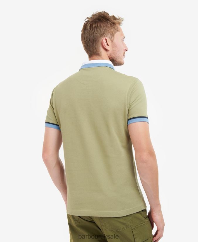 Finkle Polo Shirt Barbour Men R08LB6648 Clothing Bleached Olive