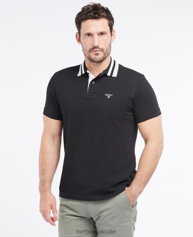 Hawkeswater Tipped Polo Shirt Barbour Men R08LB6699 Clothing Navy - Click Image to Close