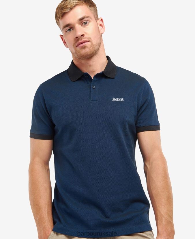 Milton Polo Shirt Barbour Men R08LB6733 Clothing Deep Blue