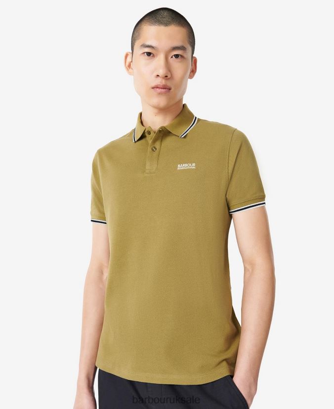 Rider Tipped Polo Shirt Barbour Men R08LB6671 Clothing Archive Olive - Click Image to Close