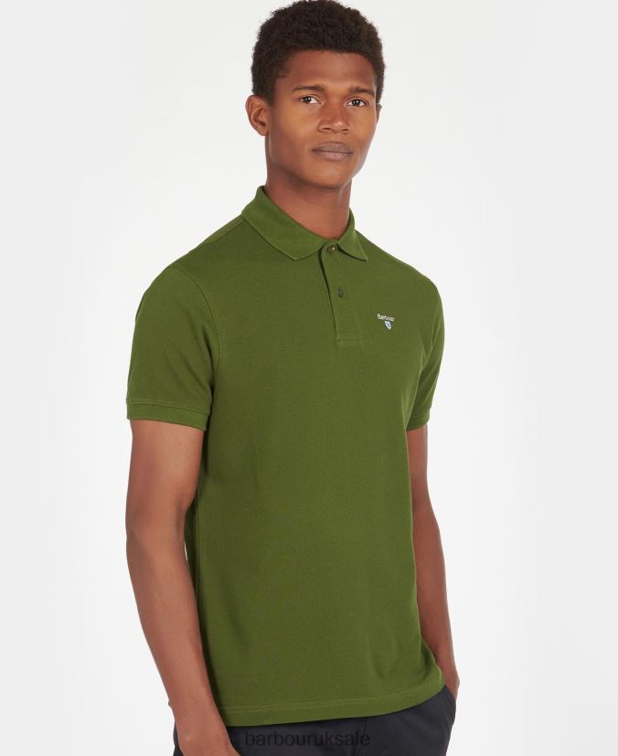 Sports Polo Shirt Barbour Men R08LB6618 Clothing Racing Green