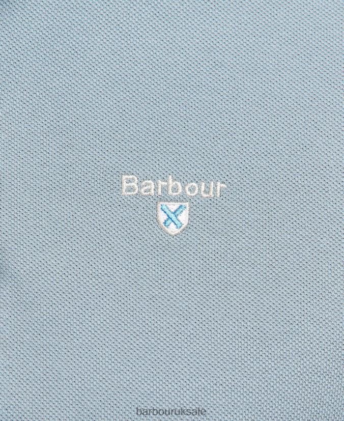 Sports Polo Shirt Barbour Men R08LB6717 Clothing Mist