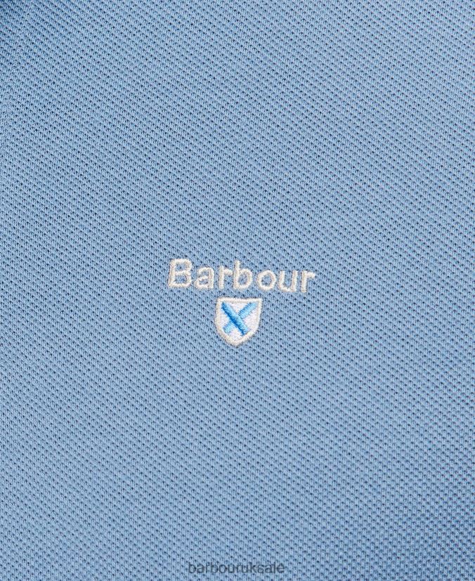 Tartan Pique Polo Shirt Barbour Men R08LB6583 Clothing Sandstone