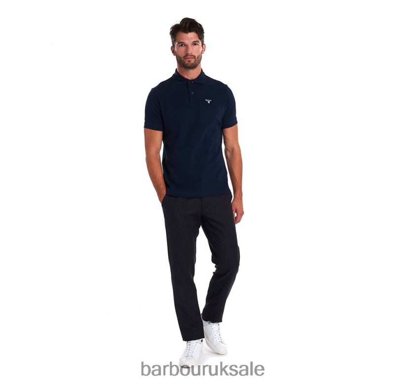 Tartan Poloshirt Pique Barbour Men R08LB6537 Clothing Black/Modern