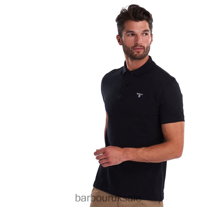 Tartan Poloshirt Pique Barbour Men R08LB6556 Clothing Black/Modern