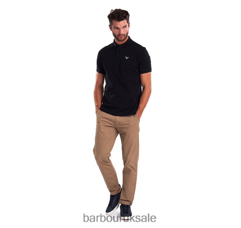 Tartan Poloshirt Pique Barbour Men R08LB6556 Clothing Black/Modern